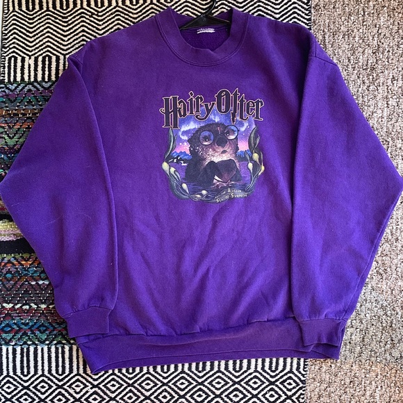 hairy otter purple crew neck :} - Picture 2 of 2